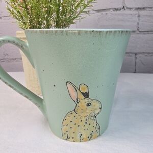Inhomestylez Mint Green Mug Bunny Design Charming Whimsical Large Mug EUC